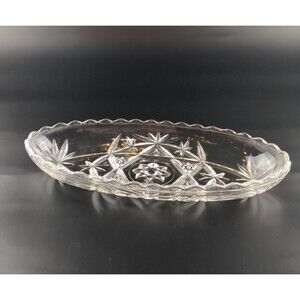 Vintage Glass Decorative Candy Dish Oval Shaped Banana Split‎ Relish Trinkets